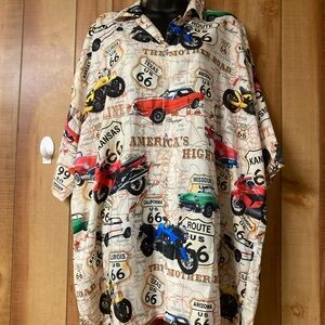 Lot of 2 XXL men’s Hawaiian apparel button down pointed collar vacation shirts